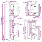 Juego de muebles de baño con cajón con puerta 5 pcs Gris Sonoma