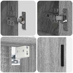 Juego de muebles de baño con cajón con puerta 4 pcs Gris Sonoma