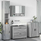 Juego de muebles de baño con cajón con puerta 4 pcs Gris Sonoma