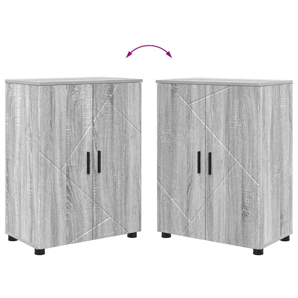 Juego de muebles de baño con cajón con puerta 4 pcs Gris Sonoma