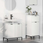 Juego de muebles de baño 2 pcs Madera engineered y metal