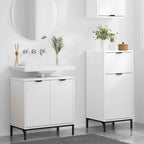 Juego de muebles de baño 2 pcs Madera engineered y metal