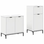 Juego de muebles de baño 2 pcs Madera engineered y metal