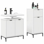 Juego de muebles de baño 2 pcs Madera engineered y metal