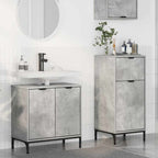 Juego de muebles de baño con cajón 2 pcs Gris Concreto