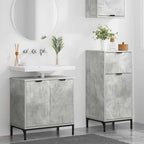 Juego de muebles de baño con cajón 2 pcs Gris Concreto
