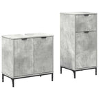 Juego de muebles de baño con cajón 2 pcs Gris Concreto
