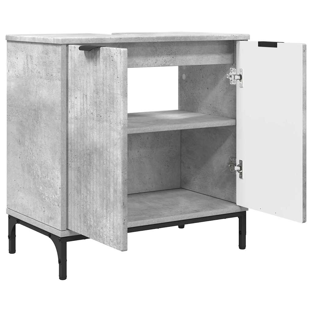 Juego de muebles de baño con cajón 2 pcs Gris Concreto