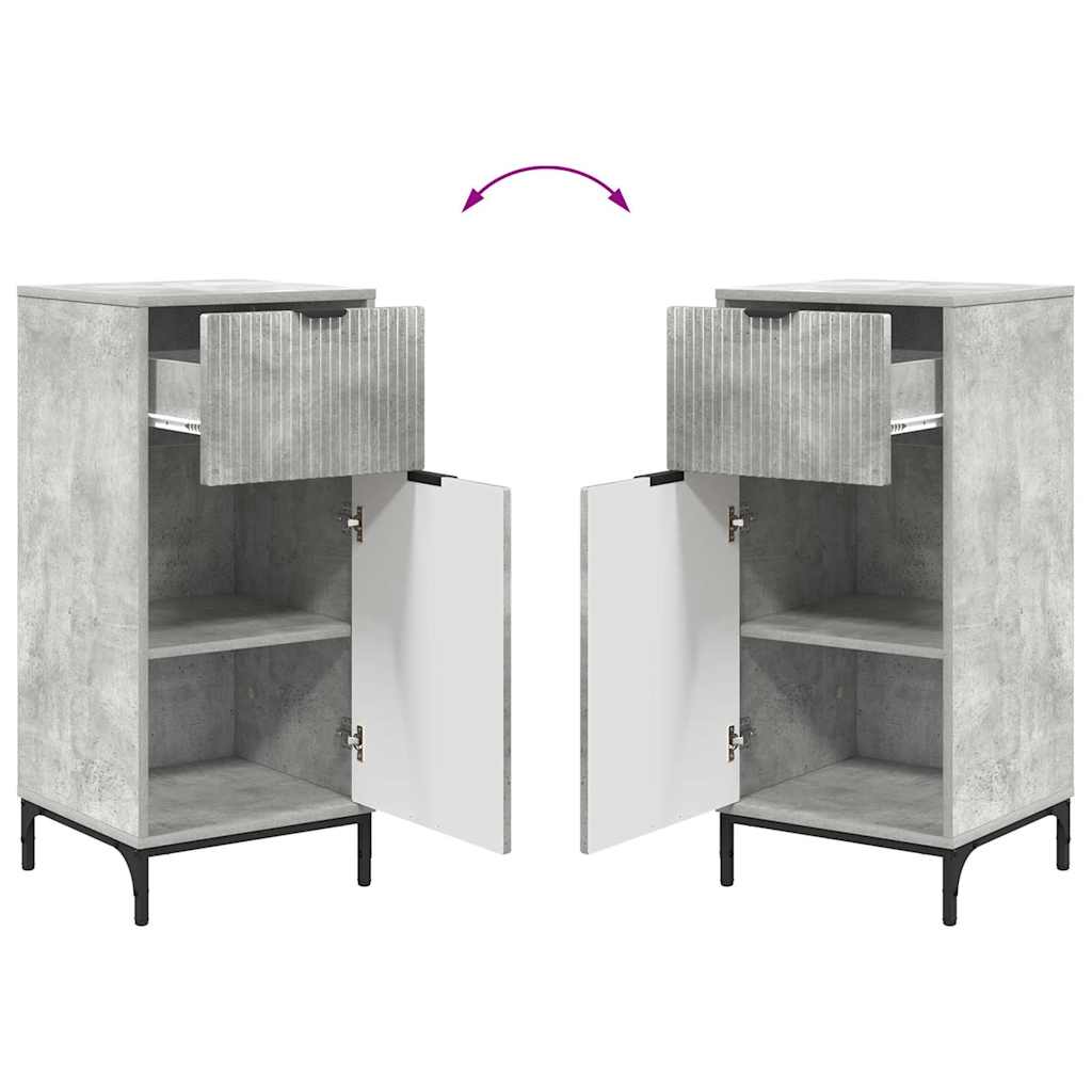 Juego de muebles de baño con cajón 2 pcs Gris Concreto