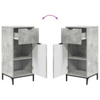 Juego de muebles de baño con cajón 2 pcs Gris Concreto