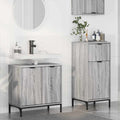 Juego de muebles de baño con cajón con puerta 2 pcs Gris Sonoma