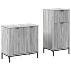Juego de muebles de baño con cajón con puerta 2 pcs Gris Sonoma