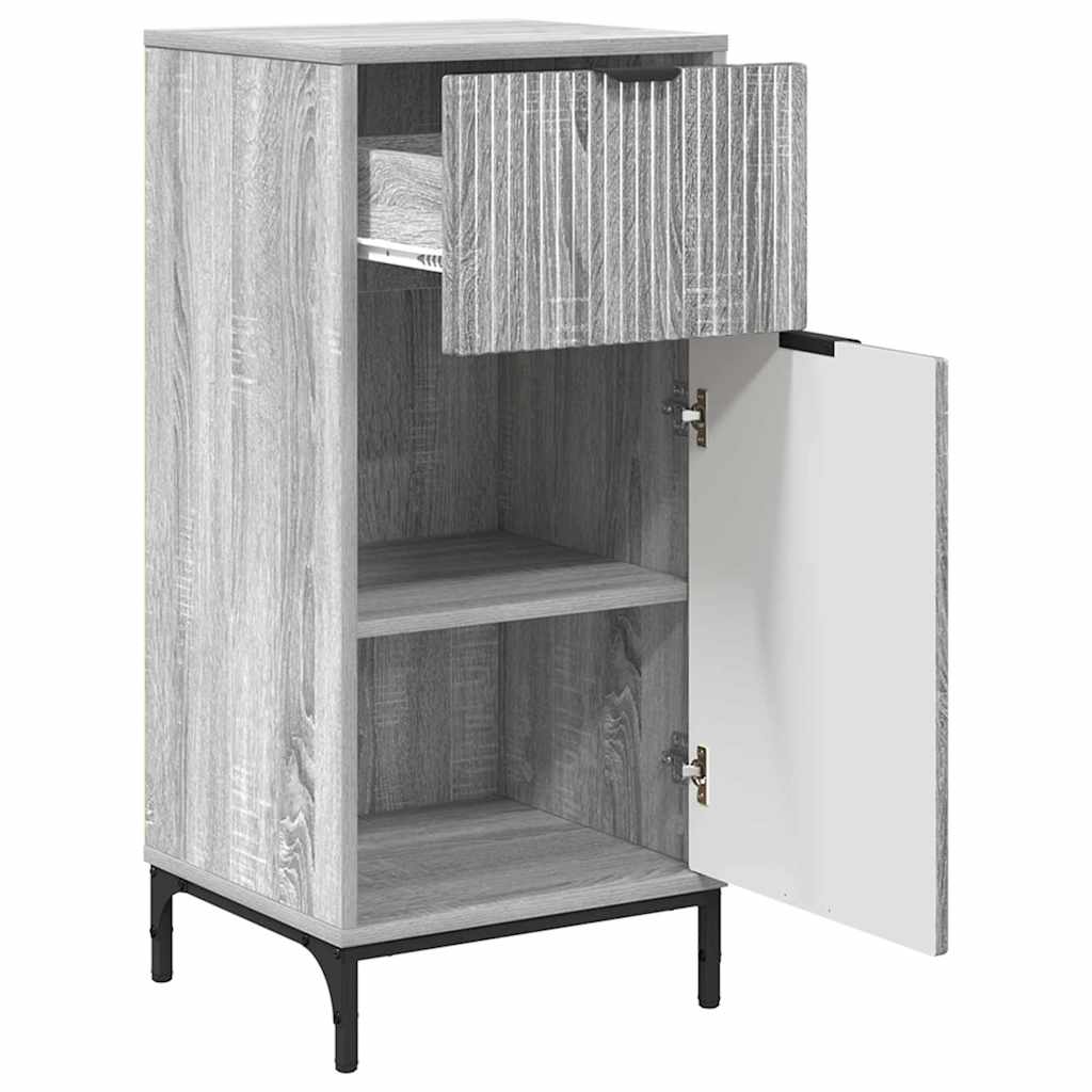 Juego de muebles de baño con cajón con puerta 2 pcs Gris Sonoma