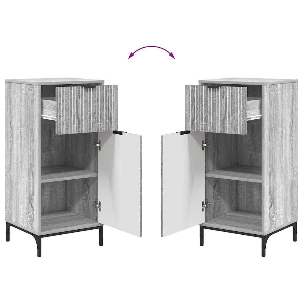 Juego de muebles de baño con cajón con puerta 2 pcs Gris Sonoma
