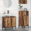 Juego de muebles de baño con cajón 2 pcs Madera Vieja