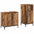 Juego de muebles de baño con cajón 2 pcs Madera Vieja