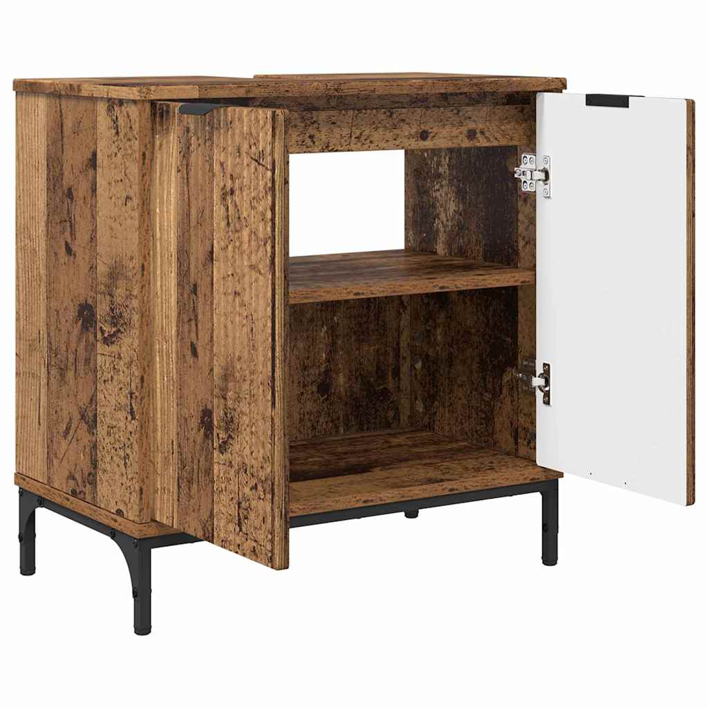 Juego de muebles de baño con cajón 2 pcs Madera Vieja