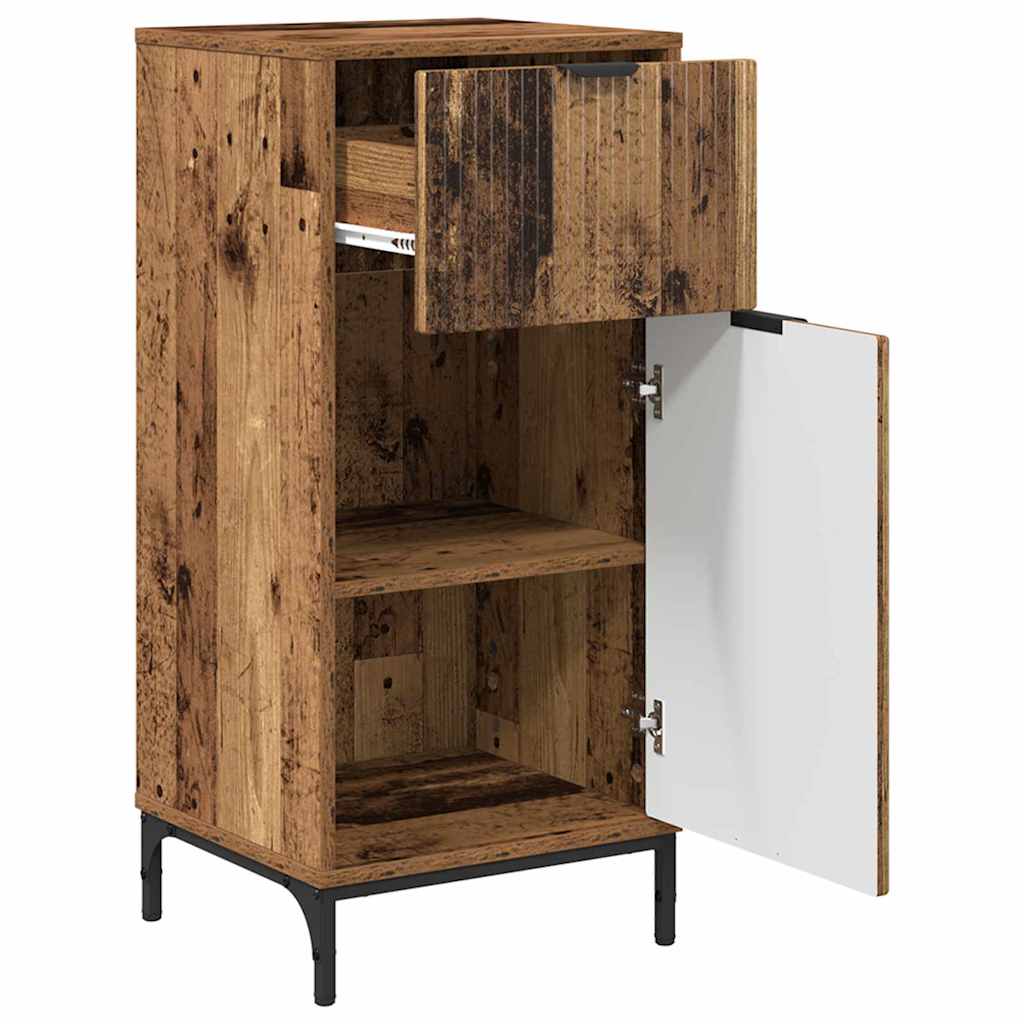 Juego de muebles de baño con cajón 2 pcs Madera Vieja