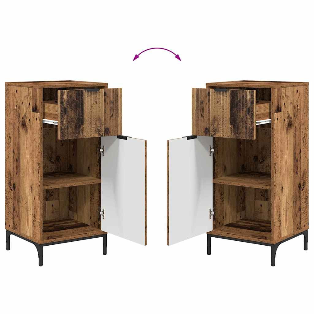Juego de muebles de baño con cajón 2 pcs Madera Vieja