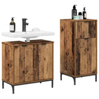 Juego de muebles de baño con cajón 2 pcs Madera Vieja