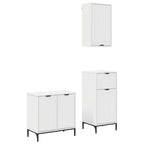 Juego de muebles de baño 3 pcs Madera engineered y metal