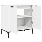 Juego de muebles de baño 3 pcs Madera engineered y metal