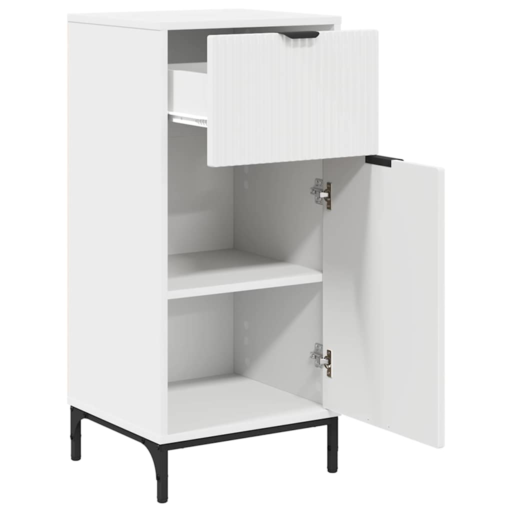 Juego de muebles de baño 3 pcs Madera engineered y metal