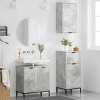 Juego de muebles de baño con cajón 3 pcs Gris hormigón