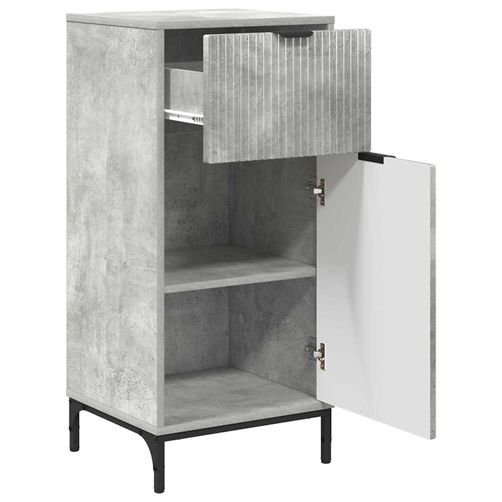 Juego de muebles de baño con cajón 3 pcs Gris hormigón