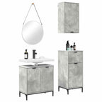 Juego de muebles de baño con cajón 3 pcs Gris hormigón