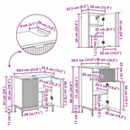 Juego de muebles de baño con cajón 3 pcs Gris hormigón