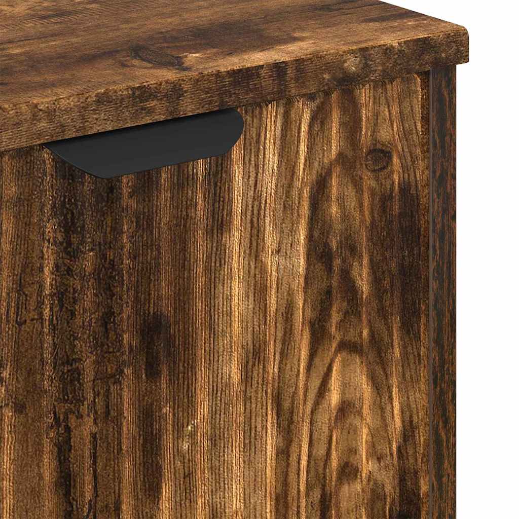 Juego de muebles de baño con cajón 3 pcs Roble ahumado
