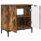 Juego de muebles de baño con cajón 3 pcs Roble ahumado