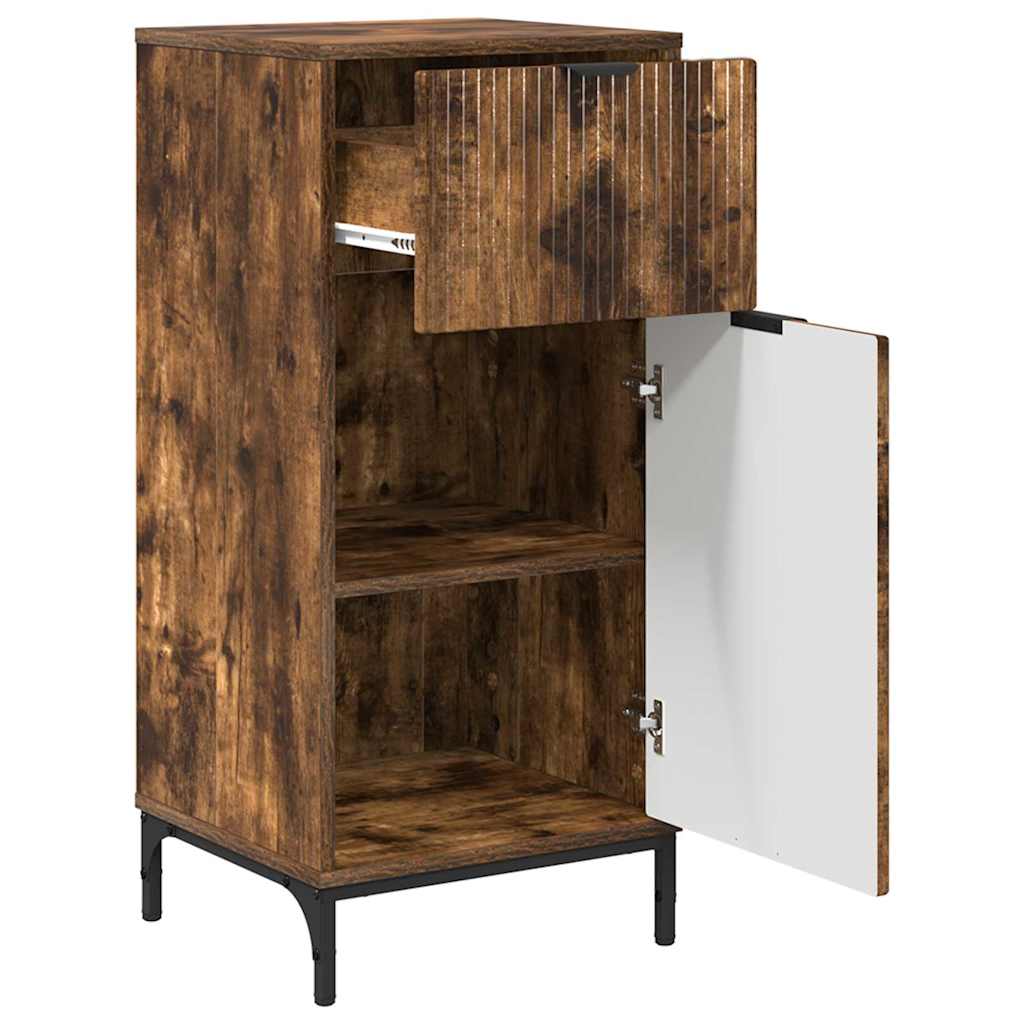 Juego de muebles de baño con cajón 3 pcs Roble ahumado