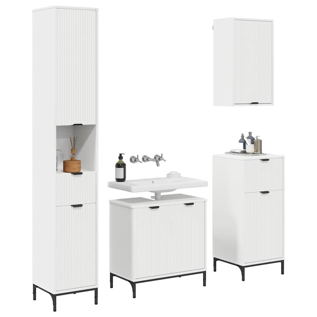 Juego de muebles de baño con cajón Madera Compuesta, Metal
