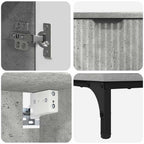 Juego de muebles de baño Gris Concreto Madera Compuesta, Metal