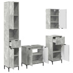 Juego de muebles de baño Gris Concreto Madera Compuesta, Metal