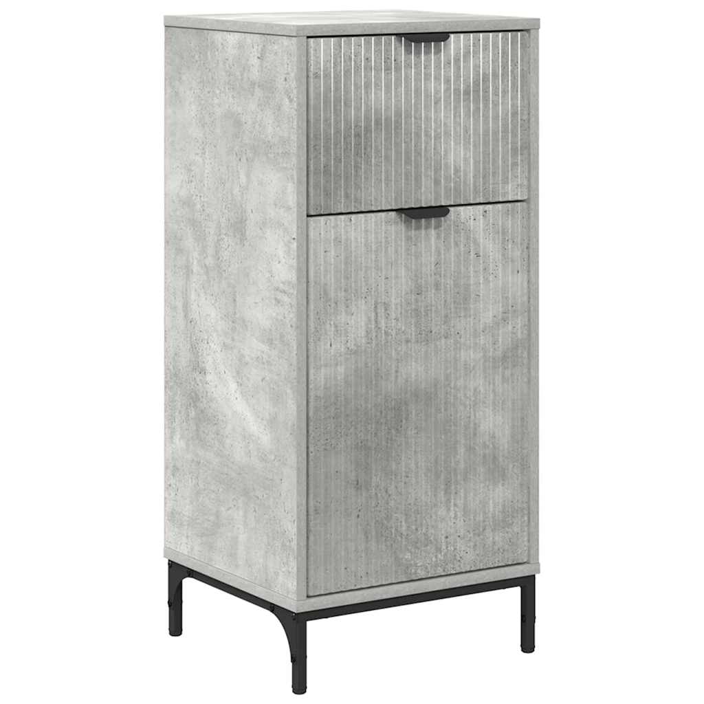 Juego de muebles de baño Gris Concreto Madera Compuesta, Metal
