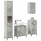 Juego de muebles de baño Gris Concreto Madera Compuesta, Metal