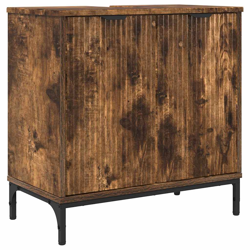 Juego de muebles de baño Roble ahumado Madera Compuesta, Metal