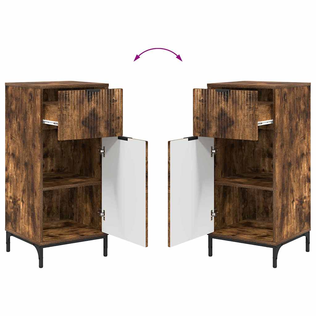 Juego de muebles de baño Roble ahumado Madera Compuesta, Metal