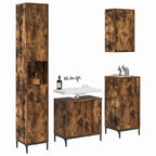 Juego de muebles de baño Roble ahumado Madera Compuesta, Metal