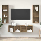 Conjunto de mueble de TV 3 pcs Roble artesanal