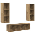 Conjunto de mueble de TV 3 pcs Roble artesanal