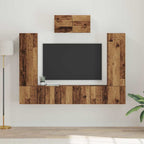 Conjunto de mueble de TV 2 pcs Madera envejecida