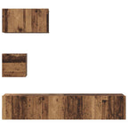 Conjunto de mueble de TV 3 pcs Madera envejecida