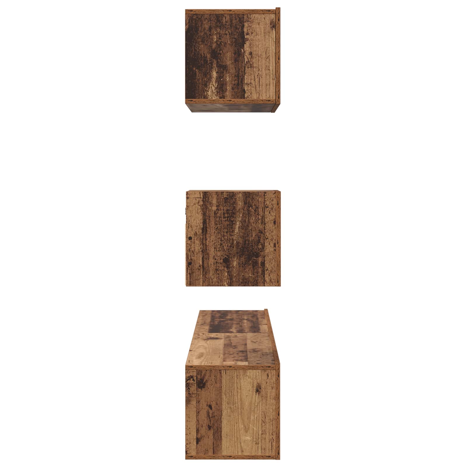 Conjunto de mueble de TV 3 pcs Madera envejecida