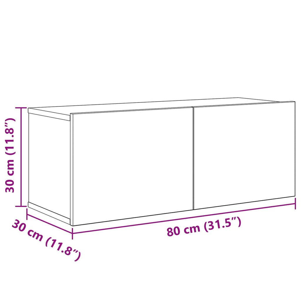 Conjunto de mueble de TV 3 pcs Madera envejecida