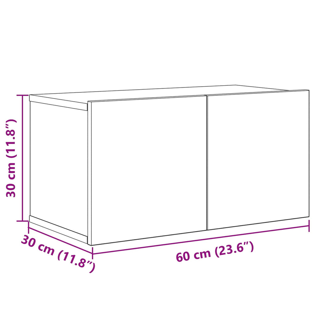 Conjunto de mueble de TV 3 pcs Madera envejecida