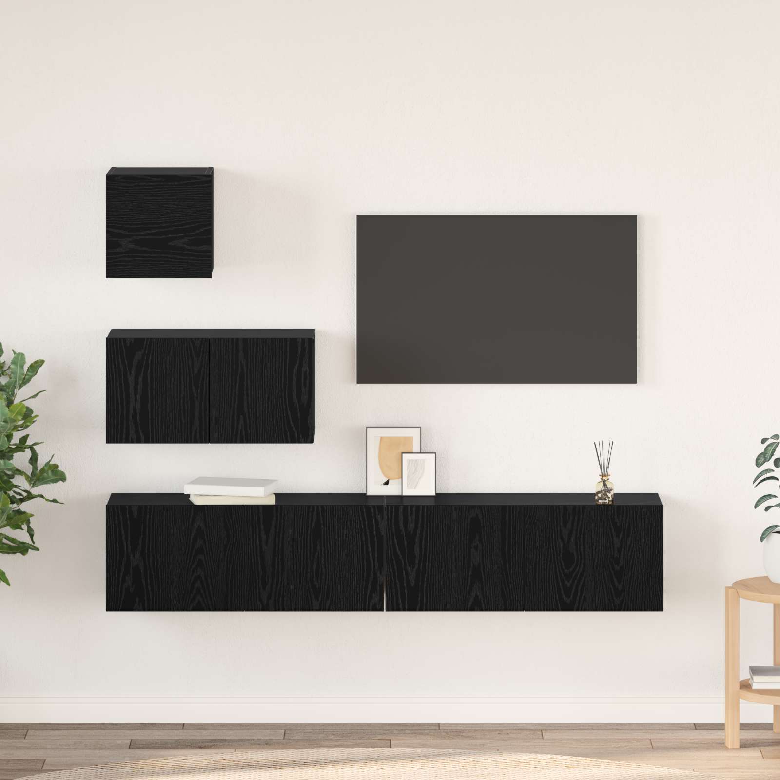 Conjunto de mueble de TV 3 pcs Madera envejecida